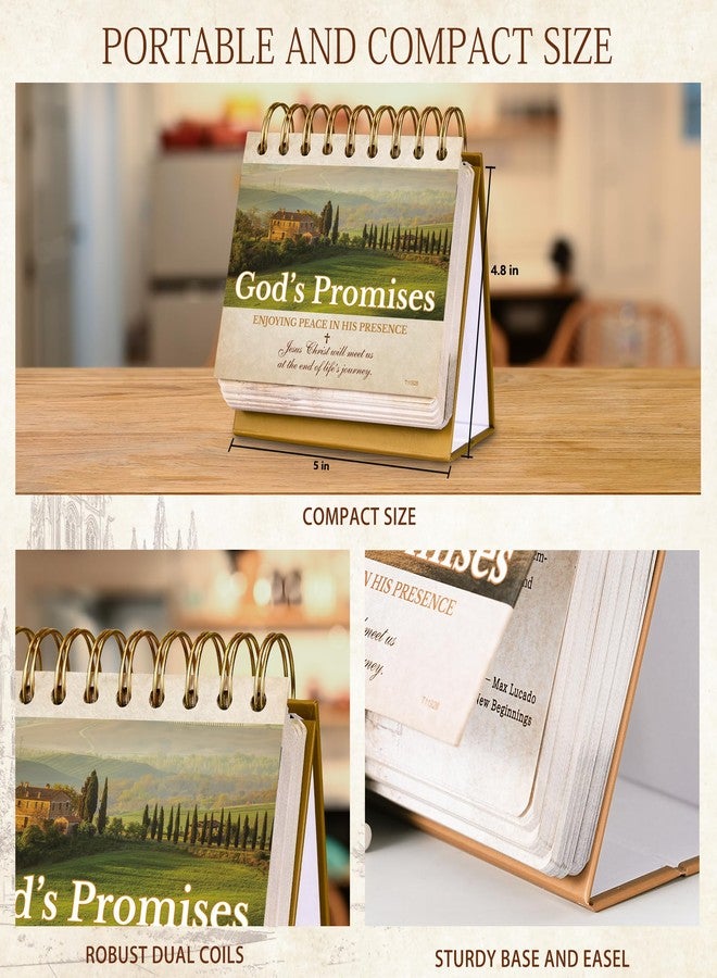 Lortarl Motivational Calendar - Desk Calendar with Inspirational Thoughts, Religious Gifts, Christian Gifts for Women, 4.7'' x 5'' Flip Calendars, God's Promises Perpetual Calendars, Christian Decor - Image 3