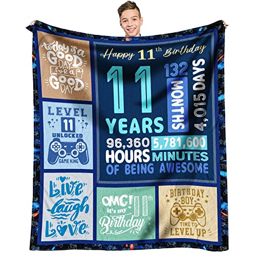 SIKLTY 11 Years Old Boy Gift Ideas, Gifts for 11 Year Old Boys, 11 Year Old Boy Birthday Gift, Cool Presents for 11 Year Old Boys Throw Blanket 60 x 50 Inch - Image 1