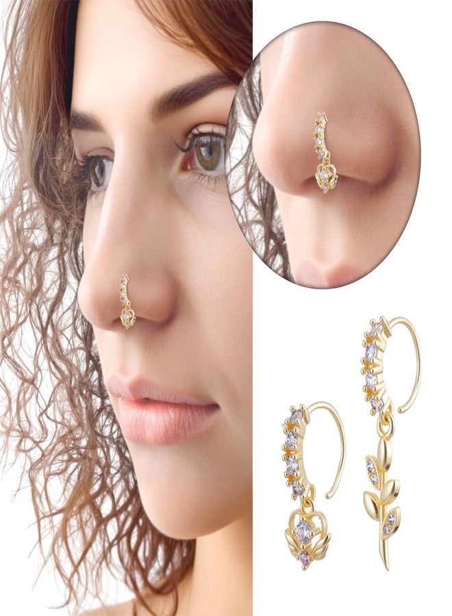 Yolev 20pcs Dangle Nose Ring For Women 20g L Shaped Dangling Nose Stud Cz Heart Moon Star Butterfly Noses Rings Hoops Dangling Dangle Noses Piercing Jewelry - Image 3