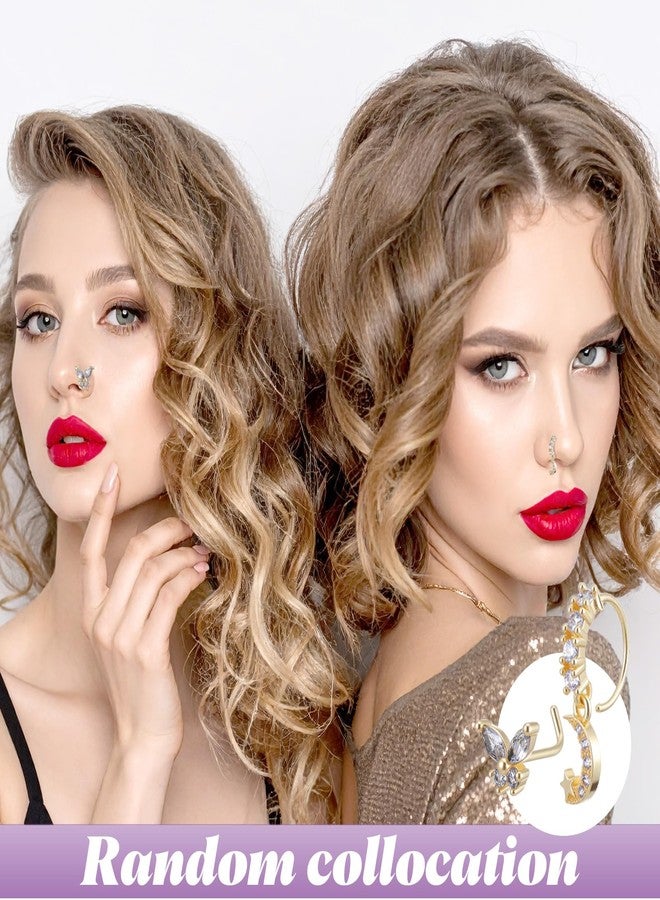 Yolev 20pcs Dangle Nose Ring For Women 20g L Shaped Dangling Nose Stud Cz Heart Moon Star Butterfly Noses Rings Hoops Dangling Dangle Noses Piercing Jewelry - Image 5