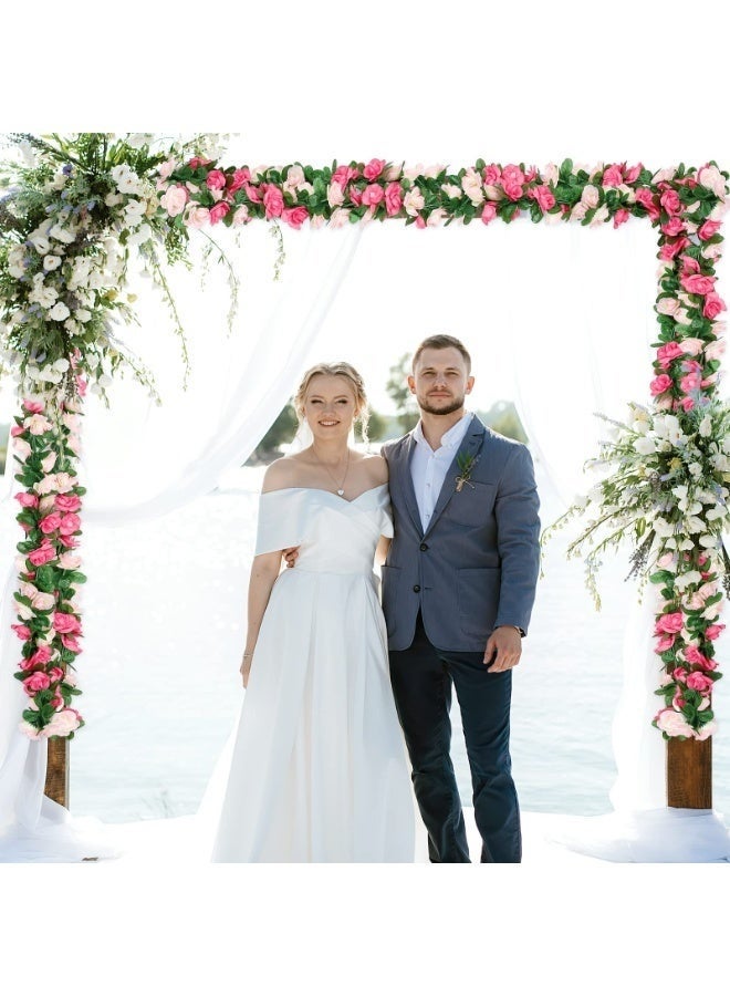 Arabest Artificial Rose Vine Party Decoration, Artificial Garland Home Decoration, Flower Plant Rattan Family Hotel Wedding Party Background, Garden Craft Art Decoration 2.3m (5PCS) - Image 4