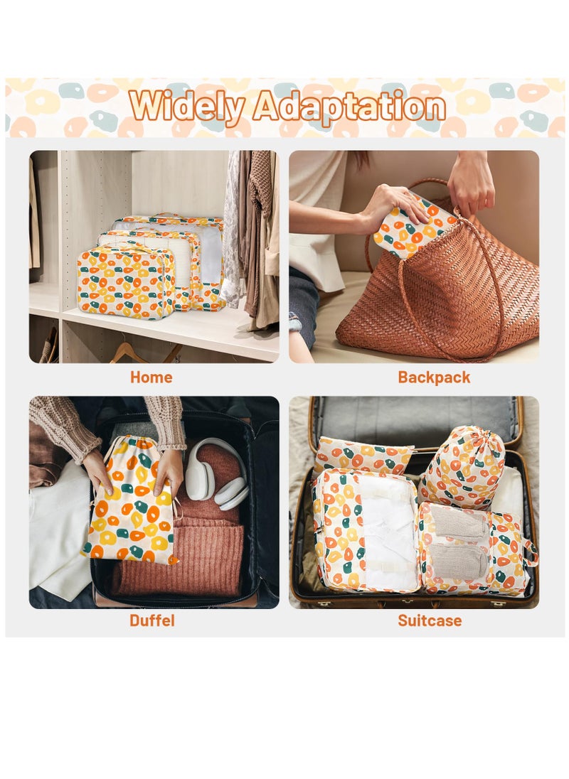 Excefore - Compression Packing Cubes for Suitcase Packing Cubes for Travel Suitcase Organizer Bags Set Expandable Luggage Organizers for Suitcase Backpack Travel Essentials, Egg-7 Pack - Image 1