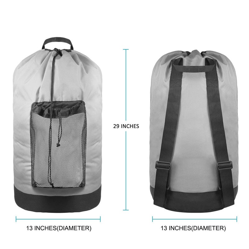Dalykate Backpack Laundry Bag, Laundry Backpack with Shoulder Straps and Mesh Pocket Durable Nylon Clothes Hamper Bag with Drawstring Closure for College, Travel, Laundromat, Apartment - Image 2