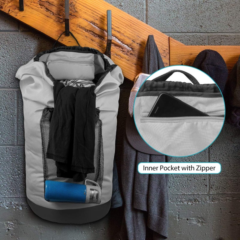Dalykate Backpack Laundry Bag, Laundry Backpack with Shoulder Straps and Mesh Pocket Durable Nylon Clothes Hamper Bag with Drawstring Closure for College, Travel, Laundromat, Apartment - Image 4