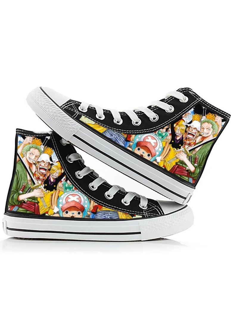 KUYING New Anime Printed Naruto High Top Canvas Shoes 