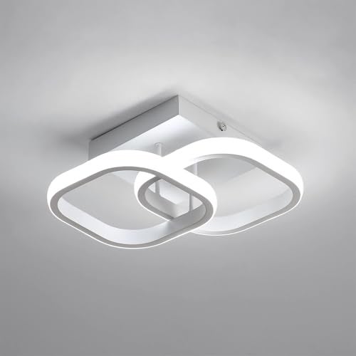 ELEPHANTBOAT® 22W Chandelier Lights for Ceiling, Small Ceiling Light Modern LED Acrylic Square Ceiling Lamp, 6000K Fancy Light Fixtures for Hallway Bedroom Kitchen Living Room (Cool White) - Image 1