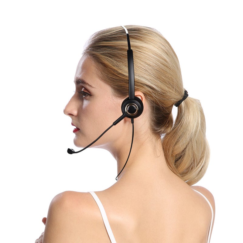 سماعات مركز الاتصال H1000-RJ9 رأس الكريستال ذات إلغاء ضوضاء - سماعة هاتف مريحة - Image 4