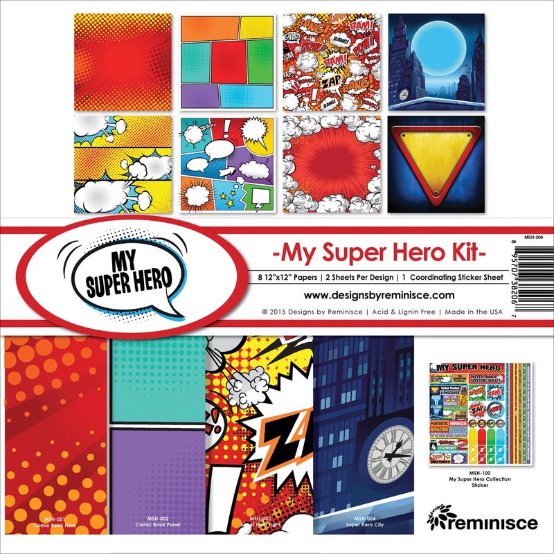 Reminisce My Super Hero Collection Kit Multicolor 12 by 12 MSH200
