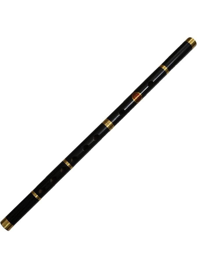 My souq Traditional Chinese Dizi Bamboo Flute - Black Bamboo with Copper Rings - Professional & Beginner Friendly - Image 1