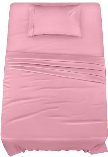 Utopia Bedding Twin Bed Sheets Set - 3 Piece Bedding - Brushed Microfiber - Shrinkage and Fade Resistant - Easy Care (Crystal Pink) - Image 1
