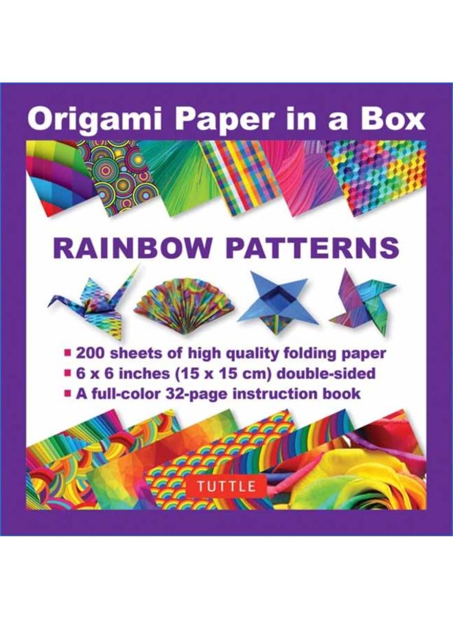 Origami Paper in a Box - Rainbow Patterns 