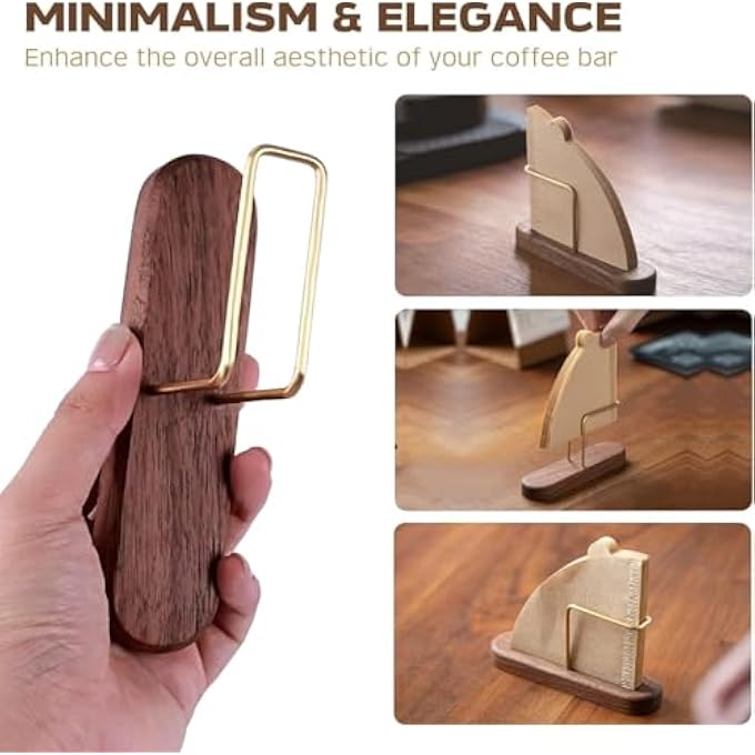 Unity Wooden Coffee Filter Holder Storage Dispenser Elegant SpaceSaving Organizer For Kitchen Office - Image 5