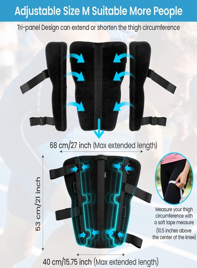 TODDOBRA 3-Panel Knee Immobilizer Full Leg Support Brace 21" Length Aluminum alloy Straight Knee Splint - for Knee Pre-and Postoperative & Injury or Surgery Recovery Applicable height 5‘3”--6’8“(Update Size M ) - Image 4