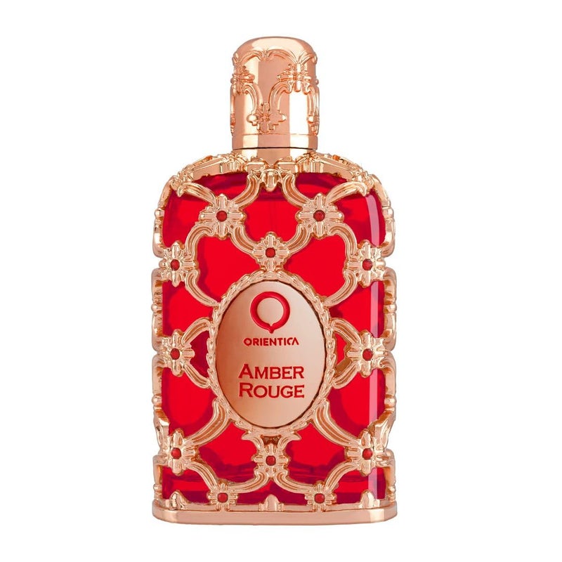 Orientica Amber Rouge 2-Pc Gift Set Eau De Parfum - Woody, Amber, Saffron, Praline, Jasmine, Orange, Oak Moss, Seaweed - Arabic Perfume for Men & Women - 30ml / 1.0 oz + 7.5ml Spray - Image 2