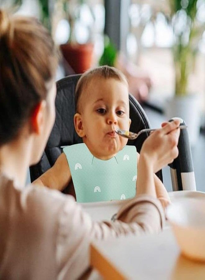 Akshify Pack of 1 BPA-Free Baby Feeding Bib with Food Pocket - Adjustable Straps, Waterproof, Washable, Reusable, Mess-Free Apron for Newborns and Toddlers (Green) - Image 4