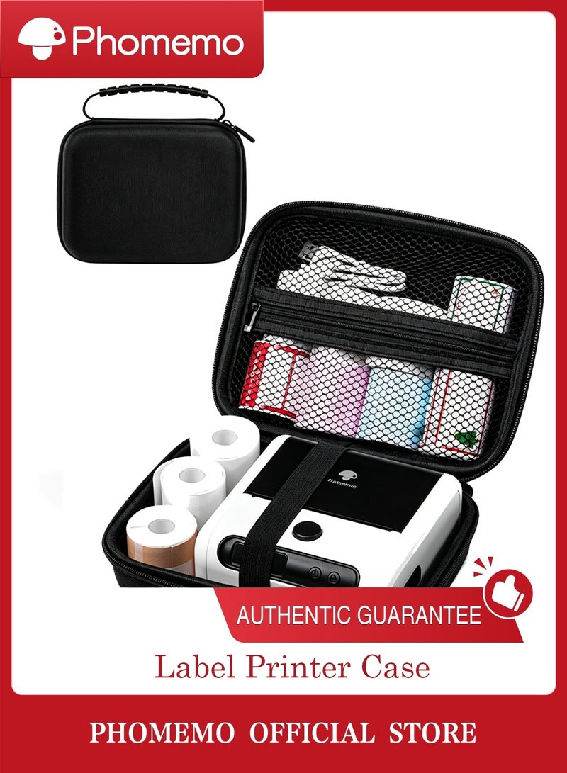 phomemo Label Printer Case Hard Carry Case Compatible with Phomemo M110/M221/M220/M200/D30 Label Printer, Label Maker Labeler Storage Holder (Black) - Image 1