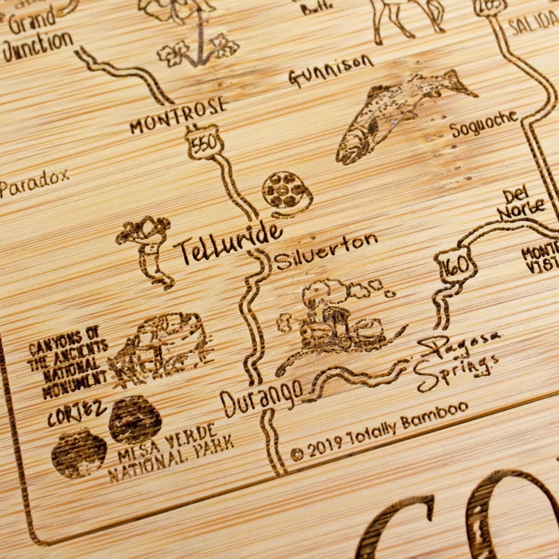 Totally Bamboo A Slice of Life Colorado State Serving and Cutting Board, 11" x 8.75" - Image 5