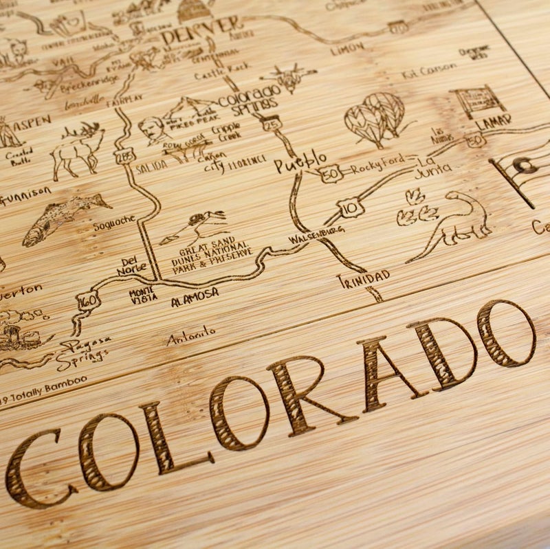 Totally Bamboo A Slice of Life Colorado State Serving and Cutting Board, 11" x 8.75" - Image 3