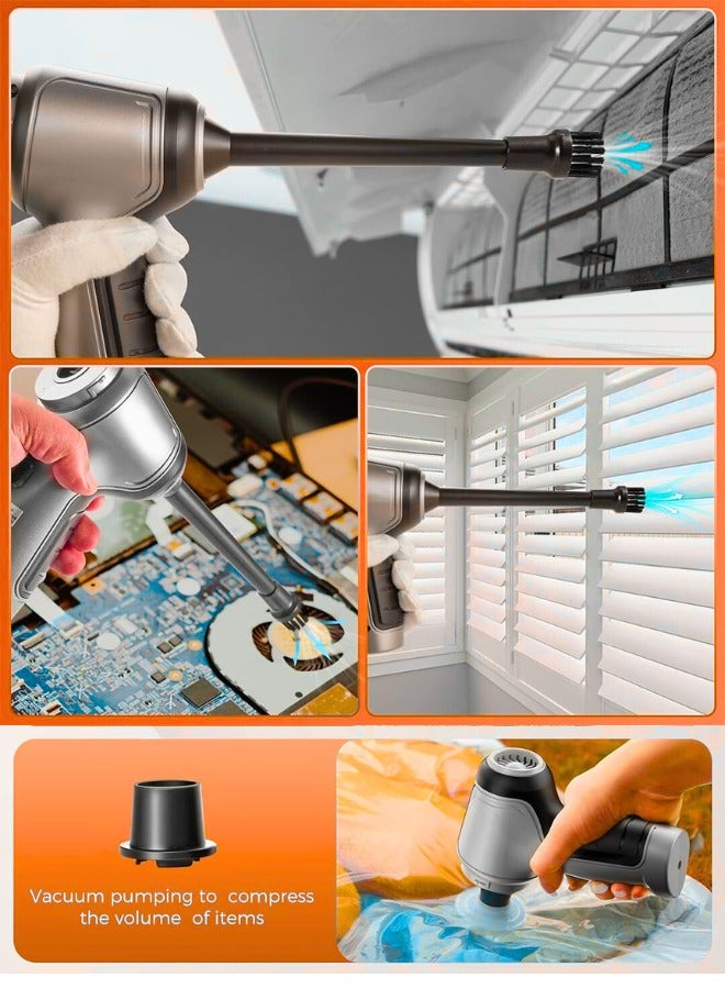 Chase Up Handheld Vacuum Cleaner Car - Wireless Mini Vacuum Cleaner 3 in 1 Multifunctional Brushless Motor 19000PA with USB-C,Portable Handheld Car Vacuum Cleaner for Keyboard Cleaning, Outdoor and Home - Image 2