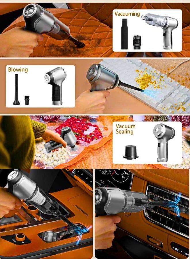 Chase Up Handheld Vacuum Cleaner Car - Wireless Mini Vacuum Cleaner 3 in 1 Multifunctional Brushless Motor 19000PA with USB-C,Portable Handheld Car Vacuum Cleaner for Keyboard Cleaning, Outdoor and Home - Image 3
