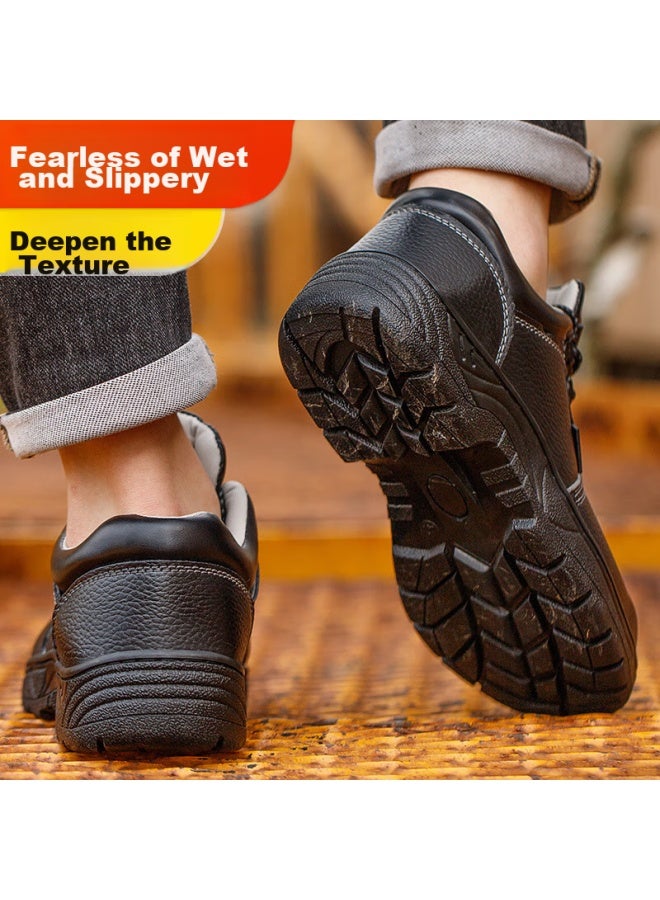 Old housekeeper Old Steward Men'S Steel Toe Anti-Smashing Anti-Stabbing Lightweight Work Breathable Safety Shoes With Tongue, Waterproof And Oil Resistant Functions, Model 113, Size 40 - Image 5