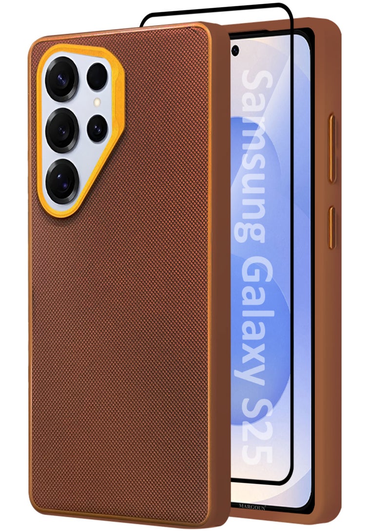 CATANES Samsung Galaxy S25 Ultra 2 Pack Vegan Leather Case, 1 Cover with 1 Screen Protector, Slim Fit, Raised Edges for Camera and Screen Protection - Image 2