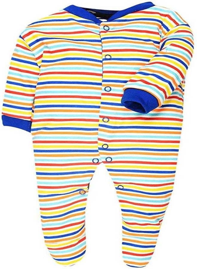 TiniBerry Baby Long Sleeve Cotton Full Body Sleep Suit, Romper for Boys and Girls Set of 3 (0-3 Months, Blue) - Image 3