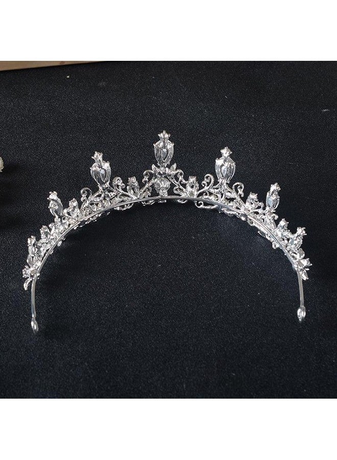 أف إكسميمور عصابة رأس من الخرز الفضي لحفلات الزفاف للنساء، تاج من الكريستال، إكسسوارات شعر الزفاف - Image 5