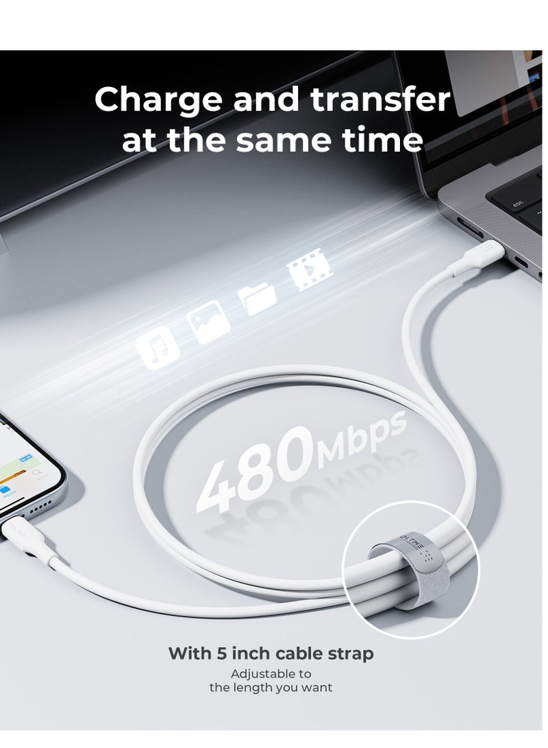 VOLTME 100W Type-C to Type-C Super Fast Charging [1.2m, 5A PD] - USB-C to USB-C Charger Cord with E-Mark Smart Chip, Power Delivery, High-Speed ​​Data Transfer and Robust, Durable Design - Tangle-Free, Long Life, Universally Compatible with iPhone Air, iPhone 17/17 Pro/17 Pro Max/16/15 Series, Samsung Galaxy S25/S24/S23 Ultra, MacBook Pro/Air, iPad Pro/Air, Pixel and Most Android Devices (White) - Image 3