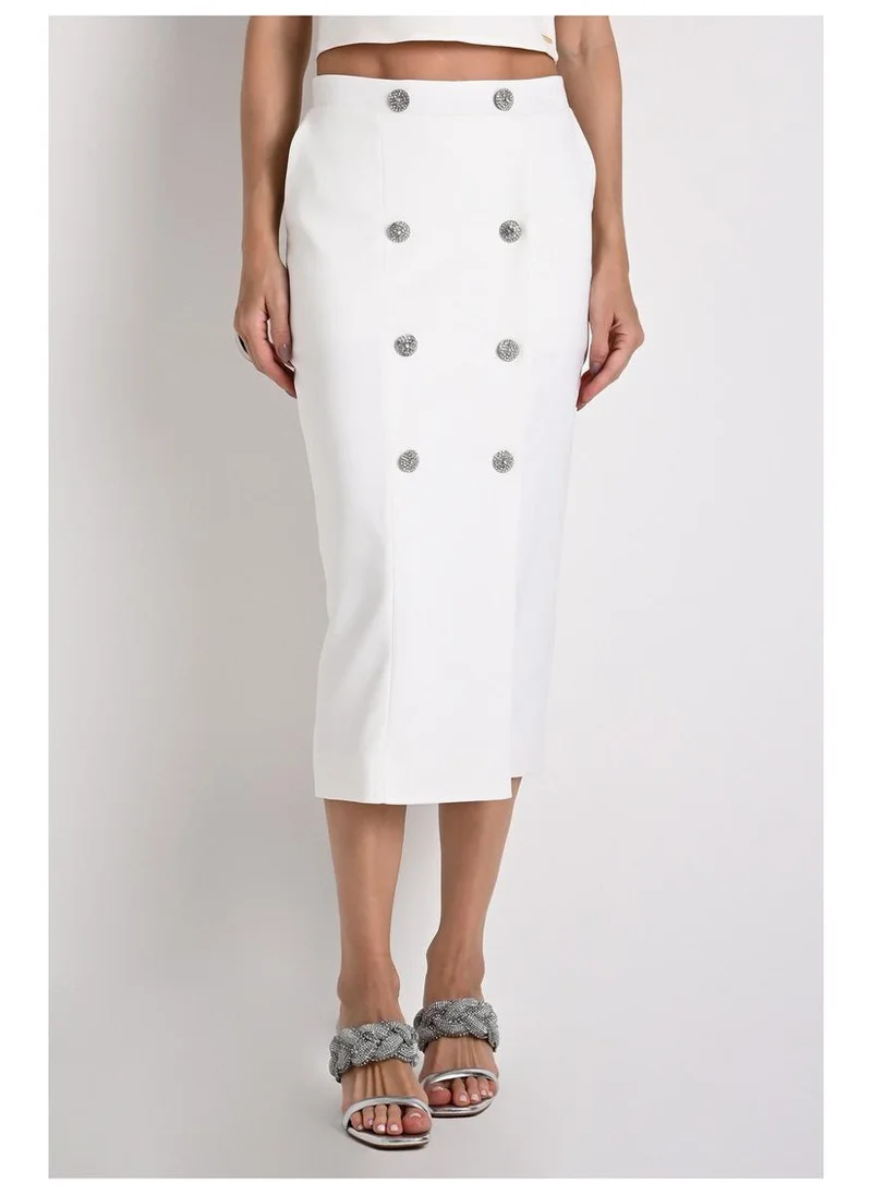 Midi Luxury Off-White Skirt