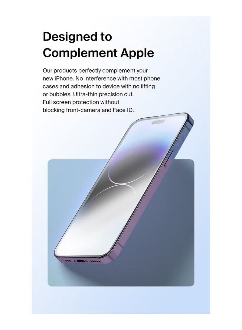 إيف مجموعة واقي شاشة من قطعتين لهاتف iPhone 14 Pro Max مقاس 6.7 بوصات - Image 2