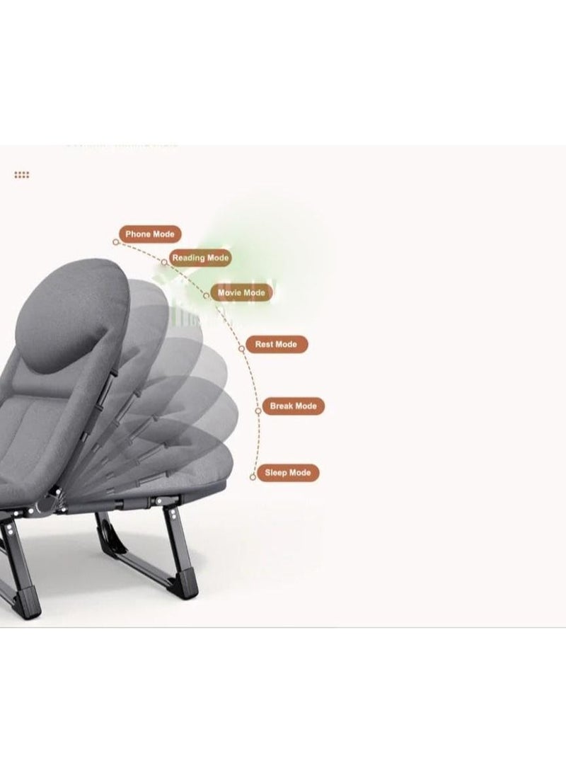 Adjustable Recliner Garden Sun Chair Folding Single Bed Office Rest Bed Simple Camp Bed - Image 5