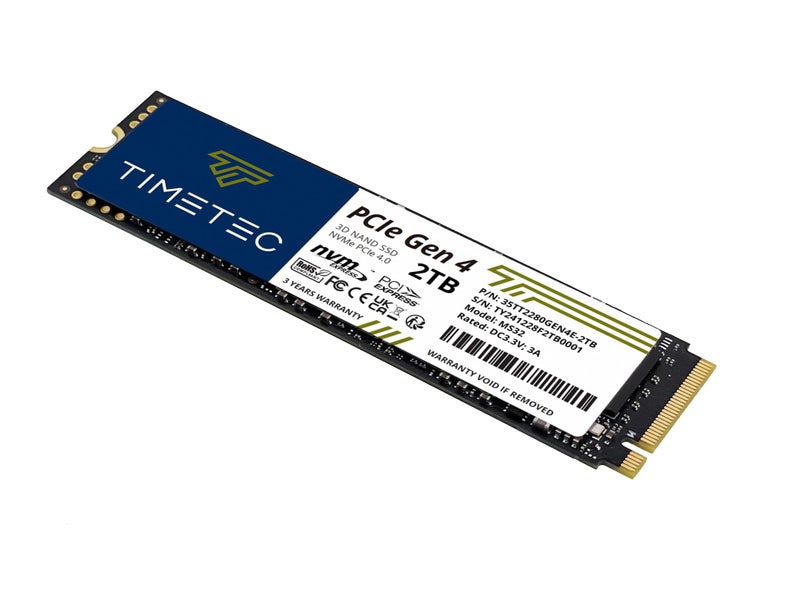 Timetec تيمتيك 2 تيرابايت SSD PCIe 4.0 NVMe PCIe Gen4x4 M.2 2280 3D NAND TLC 1000TBW SLC كاش سرعة القراءة/الكتابة تصل إلى 5,000/4,500 ميجابايت/ثانية محرك أقراص الحالة الصلبة الداخلية متوافق مع PS5، الكمبيوتر المحمول والكمبيوتر المكتبي - Image 2