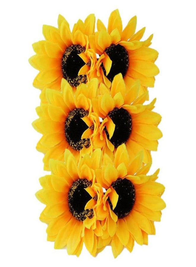 Quupy 6Pcs 3.9 Lady Girls Sunflower Hair Alligator Clips Hairpin Hair Clamp Hair Styling Accessories for Party Beach Vacation Wedding Bridal Barrettes (Yellow) - Image 4