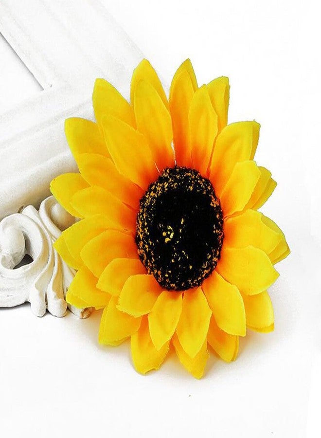 Quupy 6Pcs 3.9 Lady Girls Sunflower Hair Alligator Clips Hairpin Hair Clamp Hair Styling Accessories for Party Beach Vacation Wedding Bridal Barrettes (Yellow) - Image 5