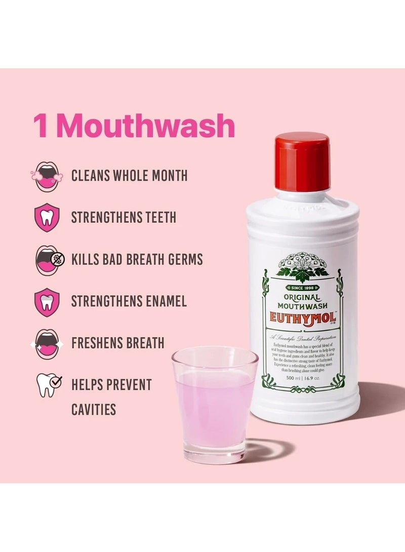 Euthymol Mouthwash Mild Mint 0% Alcohol Free 500ml - Image 4