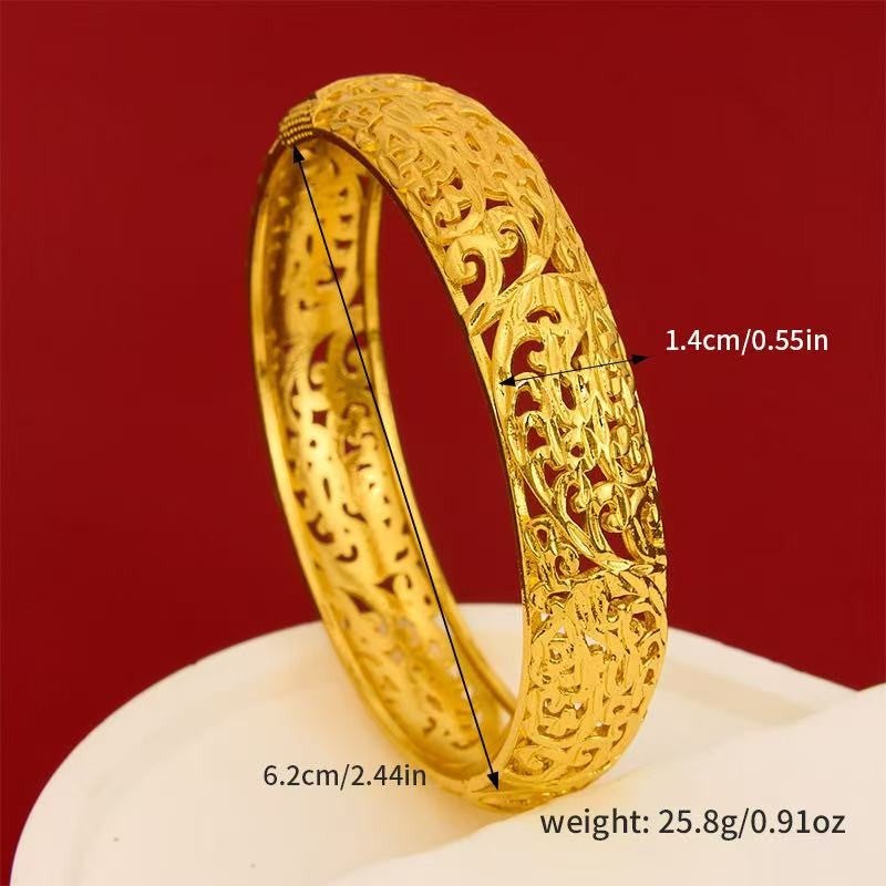 WU Gold-Plated Fashion Wide Buckle Bracelet Wedding  Jewelry - Image 2