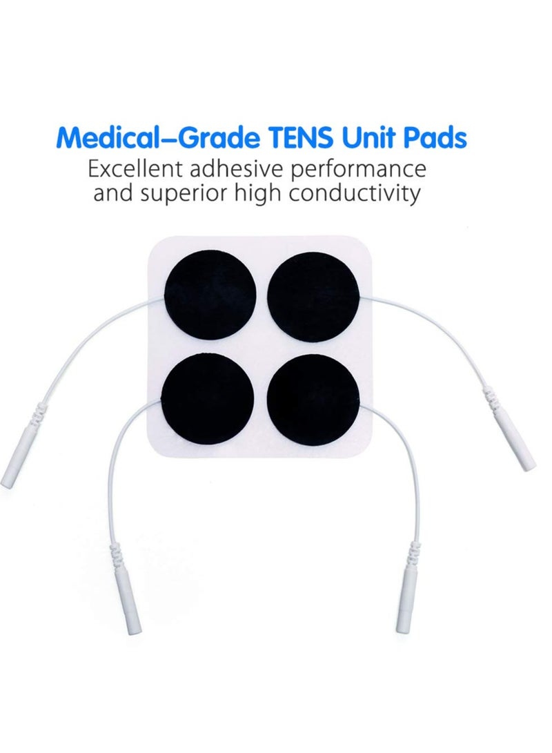 SYOSI 20PCS Round Electrodes Pads 1.25" Reusable Carbon Electrotherapy Pads for EMS Muscle Stimulator with 2.0 mm Pigtail Connectors Reusable Skin Patch for Muscle  - Image 3