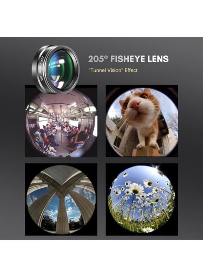 SYOSI 4-in-1 Phone Lens Kit, 22X Telephoto, 205° Fisheye, 0.67X Wide Angle, 25X Macro for iPhone 15/14/13/12 - Image 2