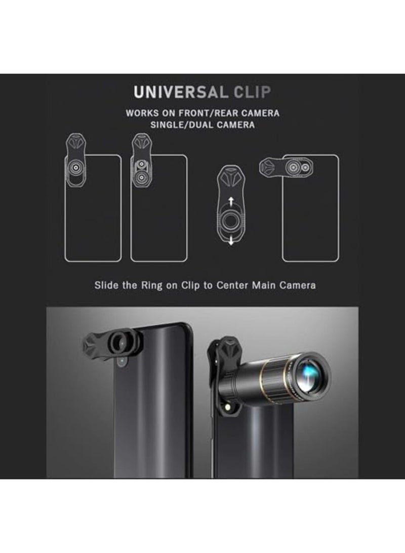 SYOSI 4-in-1 Phone Lens Kit, 22X Telephoto, 205° Fisheye, 0.67X Wide Angle, 25X Macro for iPhone 15/14/13/12 - Image 5