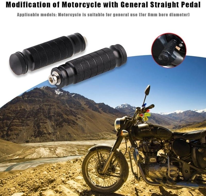 KIMISS Motorcycle Universal 8mm Foot Pegs - CNC Aluminum Rear Footrests - Image 2