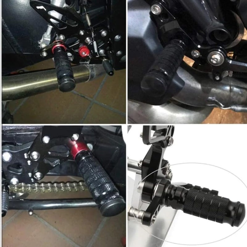 KIMISS Motorcycle Universal 8mm Foot Pegs - CNC Aluminum Rear Footrests - Image 3