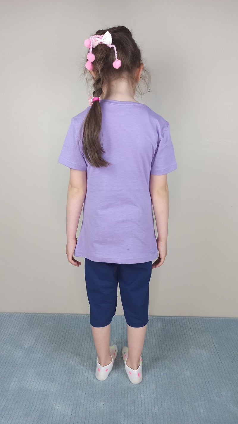Bluence Waitress Cotton Lilac Capri Set  - Image 3