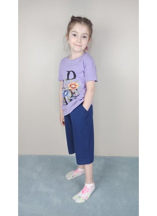 Bluence Waitress Cotton Lilac Capri Set  - Image 2