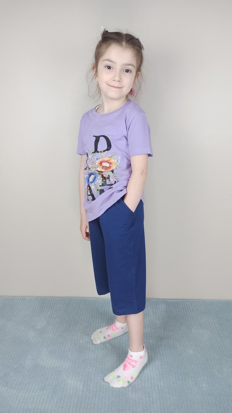 Bluence Waitress Cotton Lilac Capri Set  - Image 2