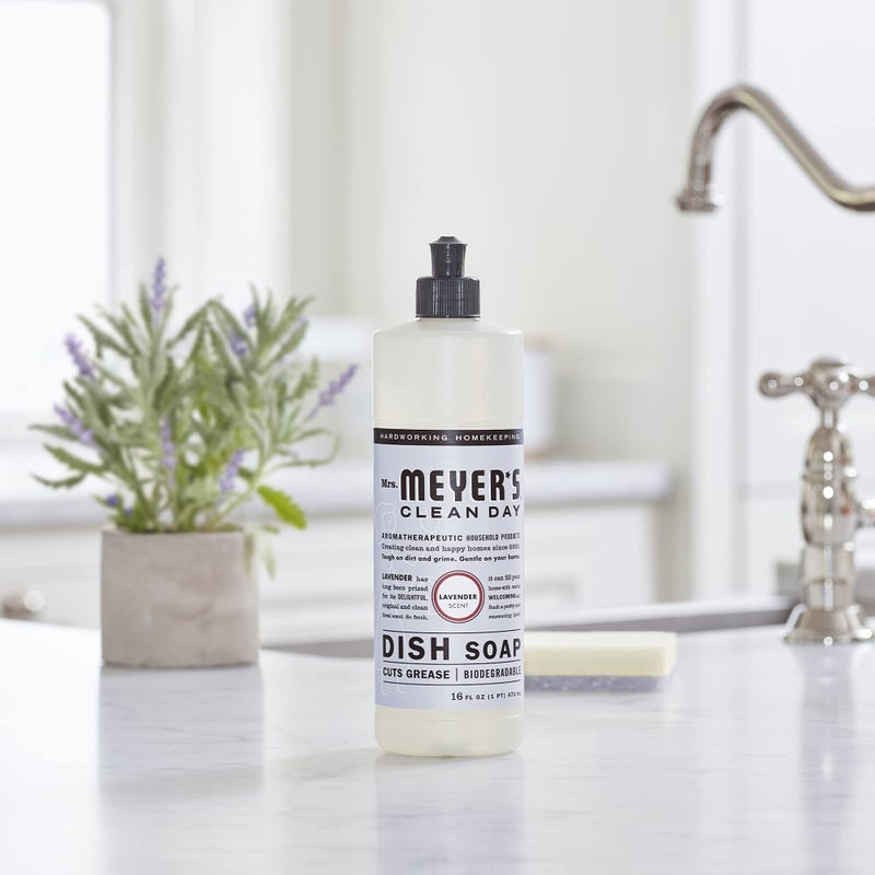 MRS. MEYER'S CLEAN DAY Kitchen Basics Set, Includes: Multi-Surface Cleaner, Hand Soap, Dish Soap, Lavender Scent, 3 Count Pack - Image 4