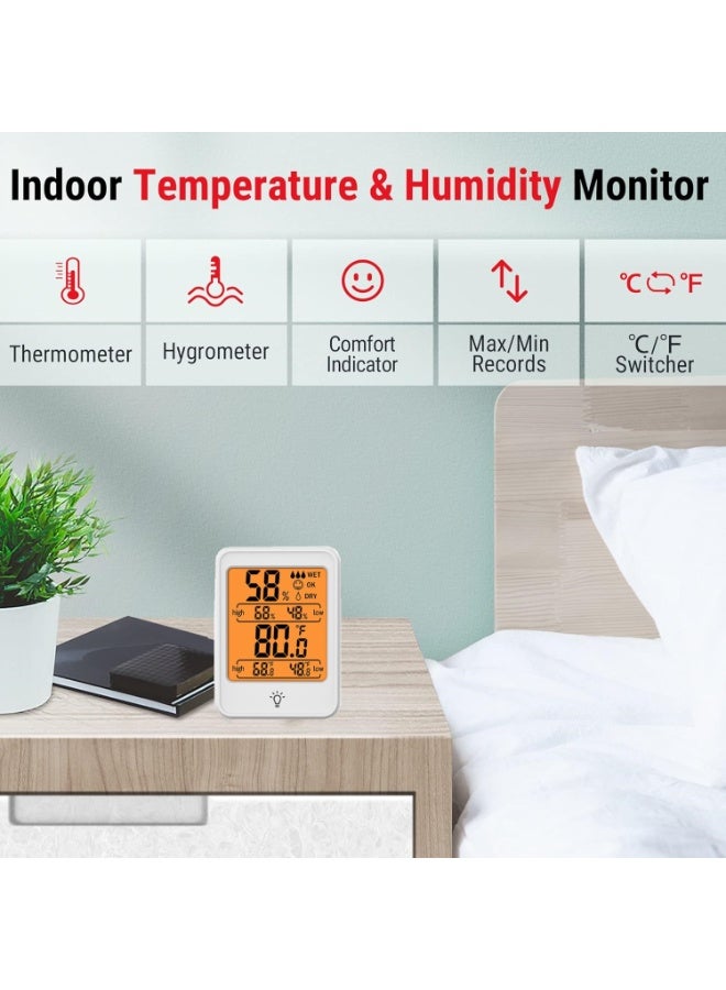 VIUAUAX Digital Home Indoor Electronic Digital Display Thermometer Hygrometer.Digital Hygrometer Indoor Thermometer room thermometer and Humidity Gauge with temperature Monitor - Image 5
