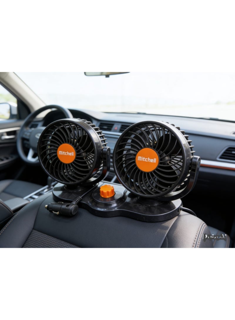 Mitchell Dual Car Fan – Unmatched Cooling Power for Your Drive.
