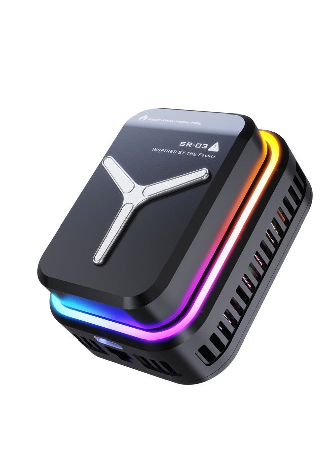 CityRiya-Long برودة الهاتف ، مبرد الهاتف الخليوي المغناطيسي للألعاب ، مروحة تبريد الهاتف RGB ، مروحة تبريد الهاتف المحمول المحمولة ، حالة تبريد iPhone ، برعيد الهاتف للهاتف/الجهاز اللوحي/iPad (أسود)  - Image 1