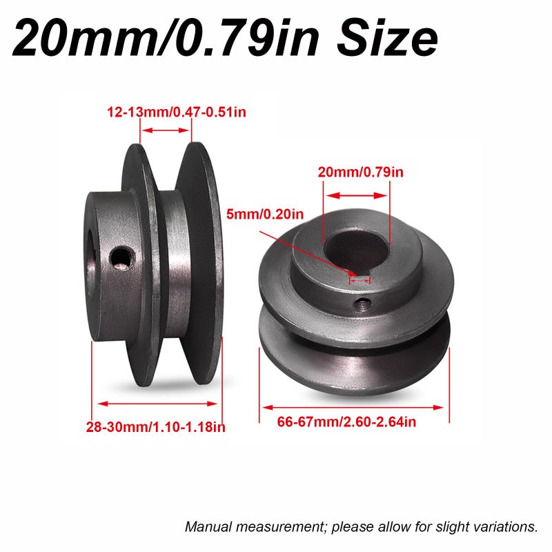 Heavy Duty Cast Iron V Belt Pulley V Groove Motor Pulley 20mm 0 79in Size For Compressors Table Saws Woodworking - Image 3
